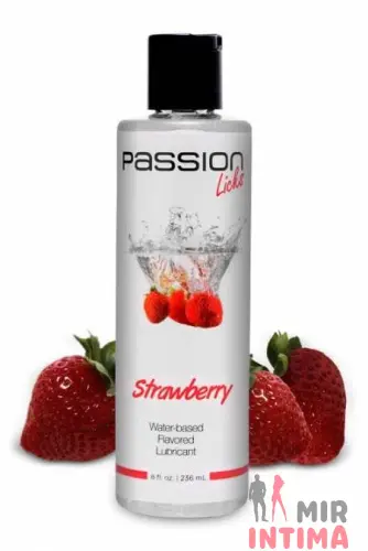 Ароматизированный лубрикант Passion Licks Strawberry Water Based Flavored Lubricant, 236 мл Ароматизированный лубрикант Passion Licks Strawberry Water Based Flavored Lubricant, 236 мл