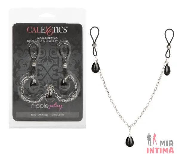 Украшение на соски с утяжелителями Nonpiercing Nipple Chain Jewelry, оникс - 2 Украшение на соски с утяжелителями Nonpiercing Nipple Chain Jewelry, оникс - 2