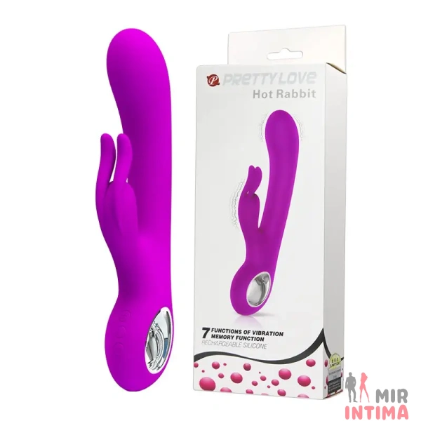 MIBI-014480-Гелевый-и-силиконовый-женский-вибратор - 3 Гелевый-и-силиконовый-женский-вибратор-Вибромассажер с клиторальным отростком «Hot Rabbit» - 3