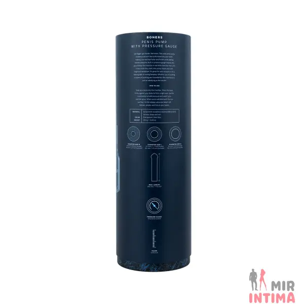Вакуумная помпа для пениса Boners Penispump With Pressure Gauge - 9