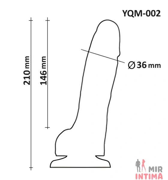 Фаллоимитатор с мошонкой на присоске OYO, 21x3,6 см - 13 Фаллоимитатор с мошонкой на присоске OYO, 21x3,6 см - 13