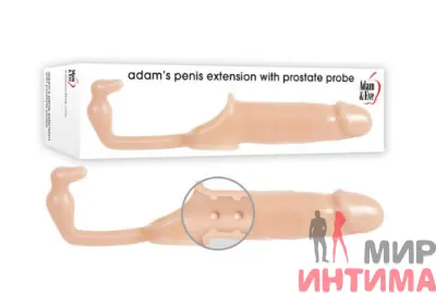 Насадка на пенис с анальным стимулятором Adam S Penis Extension W Anal Leash, 15х5 см - 4