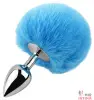 Анальная пробка с хвостом EGZO Bunny Tail Silver Plug, размер S - 4