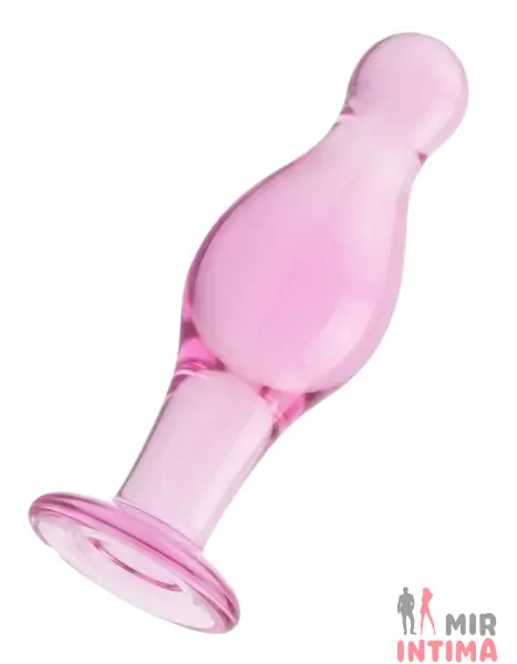 Стеклянная анальная пробка Glass Romance Pink 11,3х3,7 см - 1