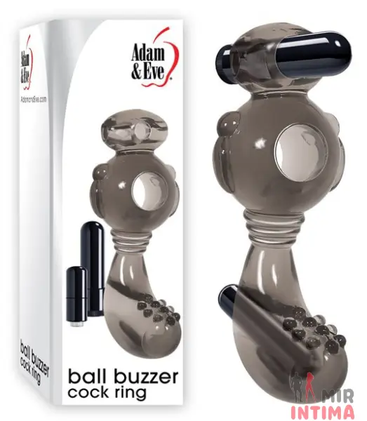 Эрекционное кольцо с вибропулями Ball Buzzer Cock Ring Smoke - 3