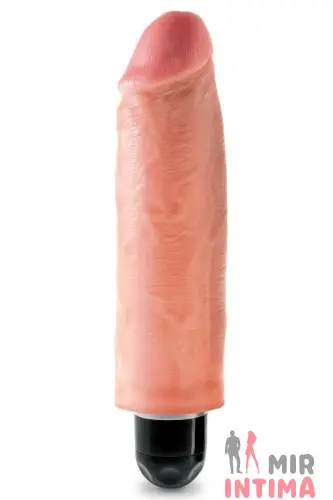 Реалистичный-женский-вибратор-Вибромассажер King Cock 6 Vibr Stiffy Flesh, 18х4,6см