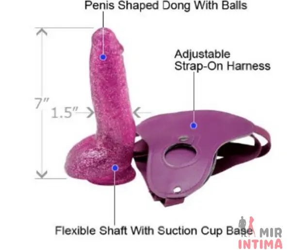 Страпон для женщин TLC® Bree Olson Glitter Glam Strap-On Harness and Dong,13х4,1 см - 4 Страпон для женщин TLC® Bree Olson Glitter Glam Strap-On Harness and Dong,13х4,1 см - 4