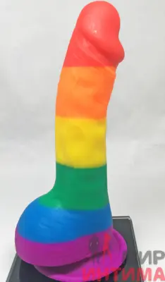 Фаллоимитатор радуга Pride Dildo Silicone Rainbow, 14х3,6 см - 1