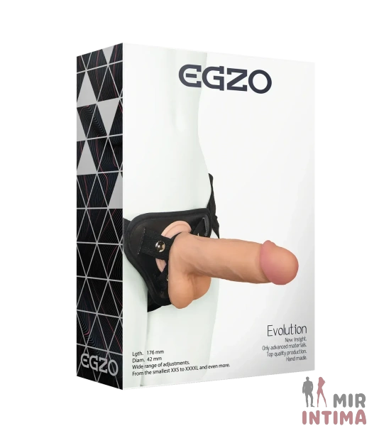 Страпон женский EGZO Evolution, киберкожа, 17.6см Страпон женский EGZO Evolution, киберкожа, 17.6см
