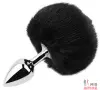Анальная пробка с хвостом EGZO Bunny Tail Silver Plug, размер S - 5
