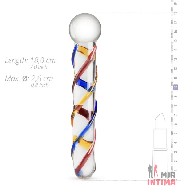 Стеклянный дилдо Gildo Glass No. 10, 20 х 4 см - 1