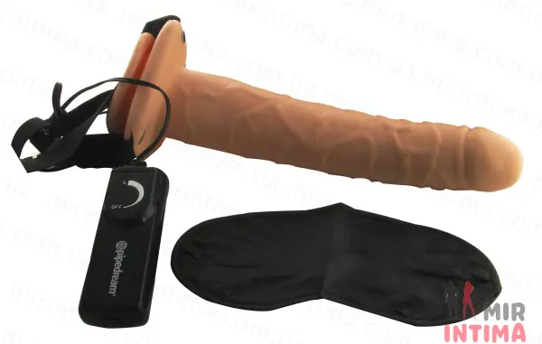Страпон-фаллопротез с вибрацией Vibrating Hollow Strap-On, 24x5 см - 1 Страпон-фаллопротез с вибрацией Vibrating Hollow Strap-On, 24x5 см - 1