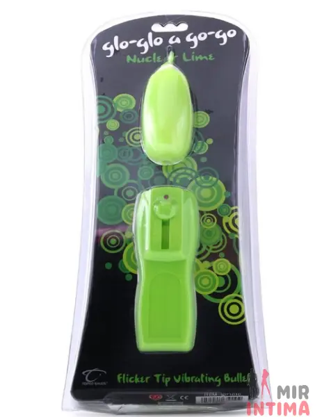 Виброяйцо Glo-Glo a Go-Go Electric Lemon Flicker Tip Vibrating Bullet с подсветкой - 1