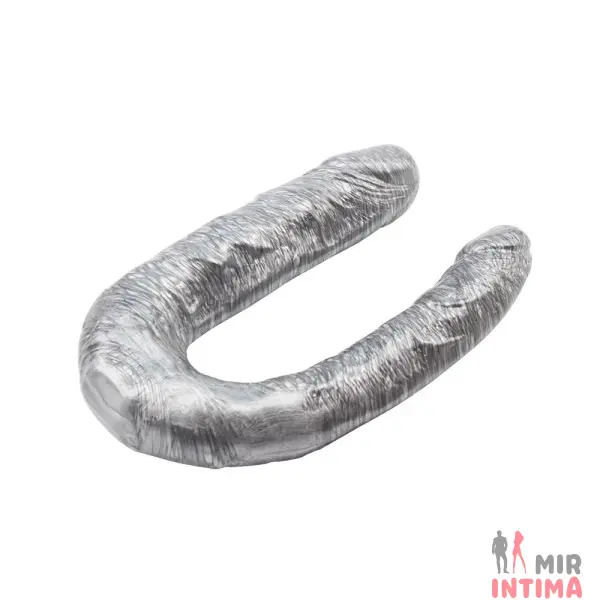 Двойной фаллос Dixie Normous Silver, 17х3см - 5