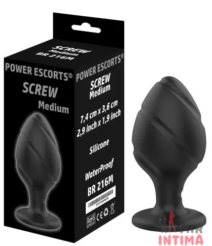 Анальная пробка Screw medium, 7,4х3,6см