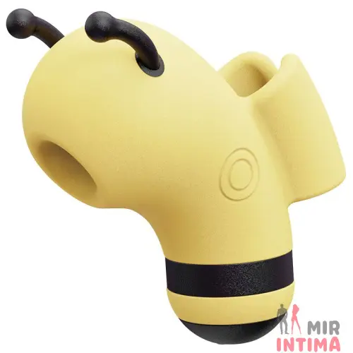 Вакуумный стимулятор на палец с микротоками KISSTOY Beebe Yellow, 5 режимов