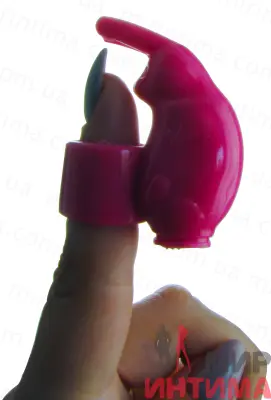 Женский-стимулятор-клитора-Вибронасадка на палец Bitty Bunny Fingertip Vibe - 3