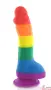 Фаллоимитатор радуга Pride Dildo Silicone Rainbow, 14х3,6 см - 4