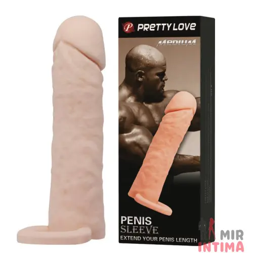 Удлиняющая насадка PENIS SLEEVE 6,2" с кольцом для мошонки Удлиняющая насадка PENIS SLEEVE 6,2" с кольцом для мошонки
