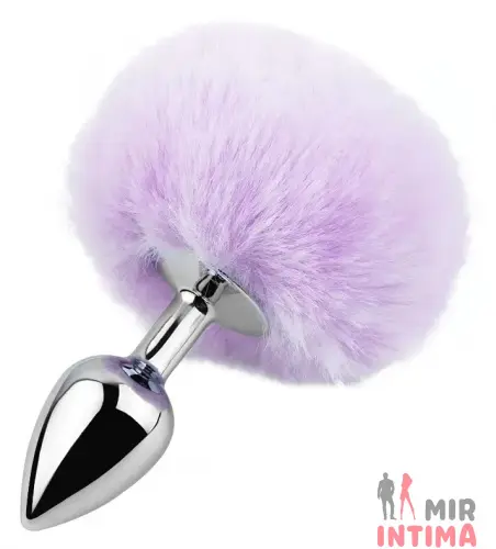 Анальная пробка с хвостом EGZO Bunny Tail Silver Plug, размер S Анальная пробка с хвостом EGZO Bunny Tail Silver Plug, размер S