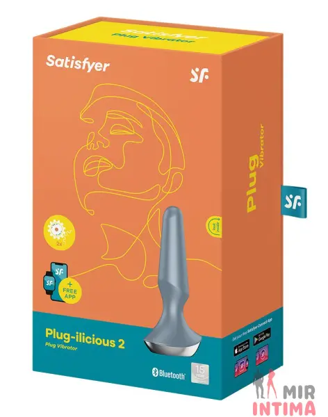 Анальная смарт-вибропробка Satisfyer Plug-ilicious 2, 10х3 см - 12 Анальная смарт-вибропробка Satisfyer Plug-ilicious 2, 10х3 см - 12