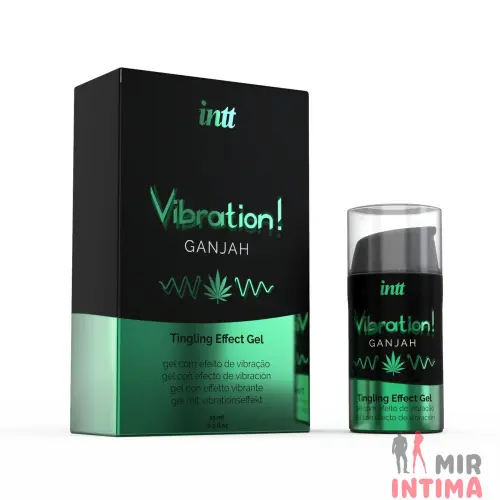 Жидкий вибратор Intt Vibration Ganjah, густой гель, необычный вкус, действует до 30 минут, 15 мл