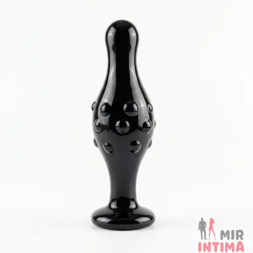 Стеклянный стимулятор Glass Romance Black, 11,3х3,7см