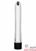 Классический пластиковый вибратор Retro Ultra Slimline Silver, 17х2,5 см